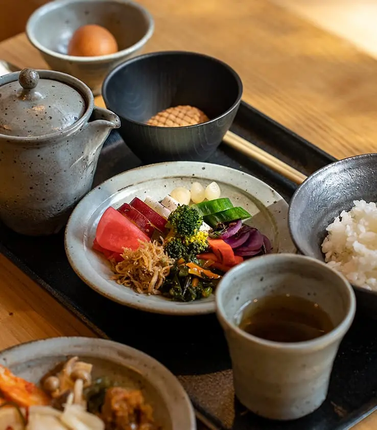 お漬物バイキングの盛り付け例